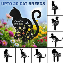 Load image into Gallery viewer, Personalized Metal Garden Stake Cat Memorial Gift for Pet Lovers
