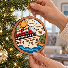 Load image into Gallery viewer, Personalized 2-Layer Wooden Ornament Travel Gift for Family