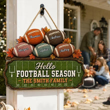 Load image into Gallery viewer, Personalized Rustic Wooden Football Family Sign Gift for Sports Fans