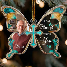 Load image into Gallery viewer, Personalized Teal Butterfly Acrylic Ornament Memorial Gift