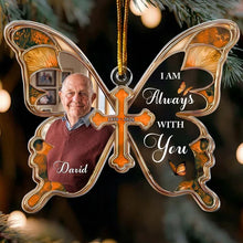 Load image into Gallery viewer, Personalized Teal Butterfly Acrylic Ornament Memorial Gift