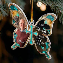 Load image into Gallery viewer, Personalized Teal Butterfly Acrylic Ornament Memorial Gift
