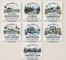 Load image into Gallery viewer, Personalized Beach House Napkins Custom Name Gift for Hosts