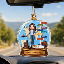 Load image into Gallery viewer, Personalized Acrylic Travel Ornament with World Map Gift for Mom