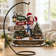 Load image into Gallery viewer, Personalized Acrylic Christmas Ornament Kissing Couple Gift for Couple