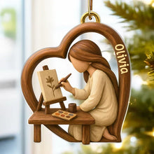 Load image into Gallery viewer, Personalized Acrylic Christmas Ornament Heart Artist Gift