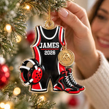 Load image into Gallery viewer, Personalized Wrestling Acrylic Ornament Gift for Son Christmas