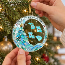 Load image into Gallery viewer, Personalized Stained Glass Family Map Acrylic Ornament Gift