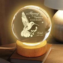 Load image into Gallery viewer, Personalized Hummingbird Globe Lamp Memorial Gift for Loved Ones