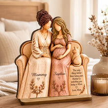 Load image into Gallery viewer, Personalized 2-Layer Wooden Plaque for New Mom & Daughter Gift