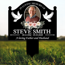 Load image into Gallery viewer, Personalized Metal Garden Stake Photo Tribute Sympathy Gift