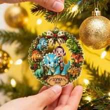 Load image into Gallery viewer, Personalized Dinosaur Acrylic Ornament Gift for Kids Christmas
