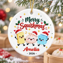 Load image into Gallery viewer, Personalized Ceramic Squishmas Ornament Custom Name Gift for Christmas