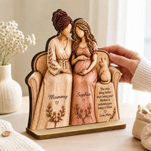 Load image into Gallery viewer, Personalized 2-Layer Wooden Plaque for New Mom & Daughter Gift