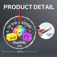 Load image into Gallery viewer, Personalized Glass Crystal Ornament Rainbow Squishies Gift for Kids