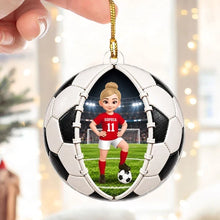 Load image into Gallery viewer, Personalized Acrylic Soccer Ornament Gift for Daughter - Unique Christmas Keepsake