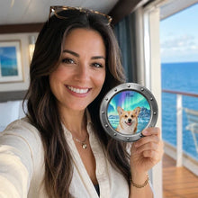 Load image into Gallery viewer, Personalized Acrylic Dog Magnet Peeking Through Porthole Gift for Pet Owners