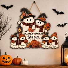 Load image into Gallery viewer, Personalized Wooden Halloween Sign for Grandma & Grandpa's Boo Crew Family Decor