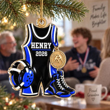 Load image into Gallery viewer, Personalized Wrestling Acrylic Ornament Gift for Son Christmas