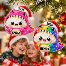 Load image into Gallery viewer, Personalized Acrylic Dinosaur Ornament Custom Name Gift for Kids