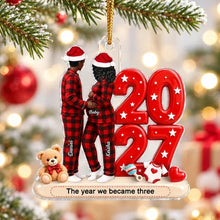 Load image into Gallery viewer, Personalized Acrylic Ornament Expecting Couple Baby Bump Gift