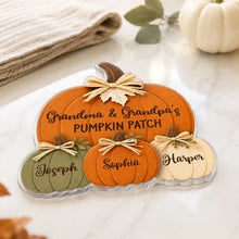 Load image into Gallery viewer, Personalized Fall Acrylic Magnet Rustic Pumpkin Gift for Grandma & Grandpa