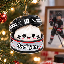Load image into Gallery viewer, Personalized Hockey Dumpling Acrylic Ornament Gift for Kids
