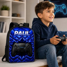 Load image into Gallery viewer, Personalized Kids School Backpack Gamer Controller Gift Idea