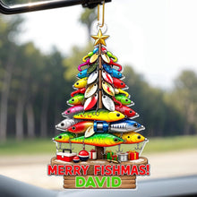 Load image into Gallery viewer, Personalized Fishing Ornament Merry Fishmas Gift for Angler