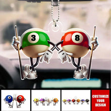 Load image into Gallery viewer, Personalized Acrylic Keychain Billiard Players Gift for Pool Lovers