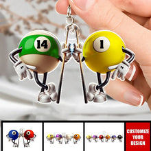 Load image into Gallery viewer, Personalized Acrylic Keychain Billiard Players Gift for Pool Lovers