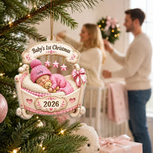 Load image into Gallery viewer, Personalized Baby's First Christmas Acrylic Ornament Gift for New Parents