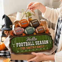 Load image into Gallery viewer, Personalized Rustic Wooden Football Family Sign Gift for Sports Fans