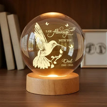 Load image into Gallery viewer, Personalized Hummingbird Globe Lamp Memorial Gift for Loved Ones
