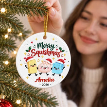 Load image into Gallery viewer, Personalized Ceramic Squishmas Ornament Custom Name Gift for Christmas