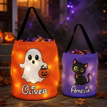 Load image into Gallery viewer, Personalized LED Halloween Trick-or-Treat Basket for Kids