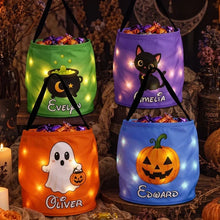 Load image into Gallery viewer, Personalized LED Halloween Trick-or-Treat Basket for Kids