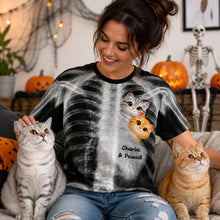 Load image into Gallery viewer, Personalized Cat Lover Tee X-Ray Art Gift for Cat Parents