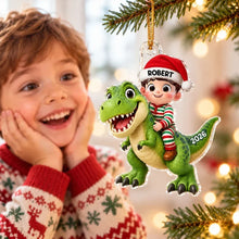 Load image into Gallery viewer, Personalized Acrylic Dinosaur Ornament for Kids Christmas Gift