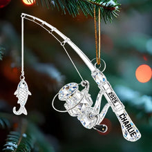Load image into Gallery viewer, Personalized Fishing Ornament Custom Keepsake Gift for Angler