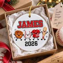 Load image into Gallery viewer, Personalized Baseball Ceramic Ornament Custom Gift for Fans