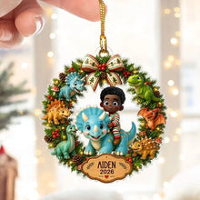 Load image into Gallery viewer, Personalized Dinosaur Acrylic Ornament Gift for Kids Christmas