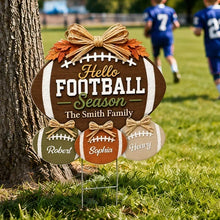Load image into Gallery viewer, Personalized Football Season Shaped Yard Sign Family Gift