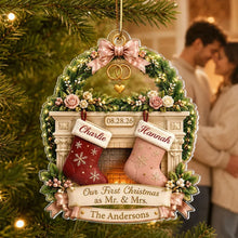 Load image into Gallery viewer, Personalized Acrylic Christmas Ornament for Couples First Year Mr. & Mrs. Gift
