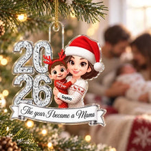 Load image into Gallery viewer, Personalized Acrylic Ornament New Mom Christmas Gift 2023