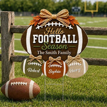 Load image into Gallery viewer, Personalized Football Season Shaped Yard Sign Family Gift