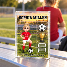 Load image into Gallery viewer, Personalized Acrylic Soccer Player Plaque Custom Gift for Fans