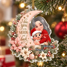 Load image into Gallery viewer, Personalized Acrylic Christmas Ornament Grandma Grandchild Hug