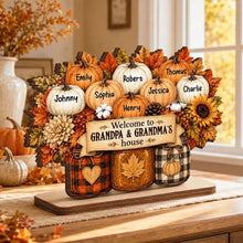Load image into Gallery viewer, Personalized 2-Layer Wooden Plaque Family Gift for Grandma & Grandpa