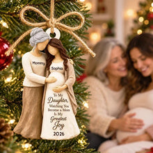 Load image into Gallery viewer, Personalized Wooden Ornament Mom-to-Be Heartwarming Gift